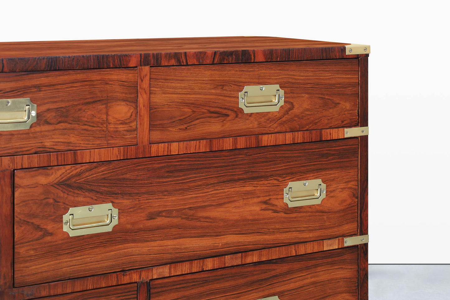 Vintage Rosewood and Brass Campaign Dresser by John Stuart