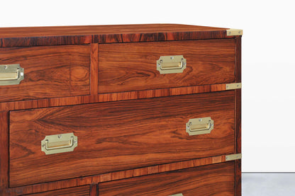 Vintage Rosewood and Brass Campaign Dresser by John Stuart