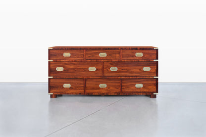 Vintage Rosewood and Brass Campaign Dresser by John Stuart