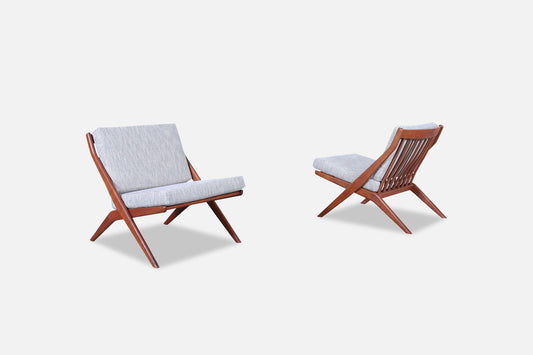 Vintage “Scissor” Lounge Chairs by Folke Ohlsson for DUX