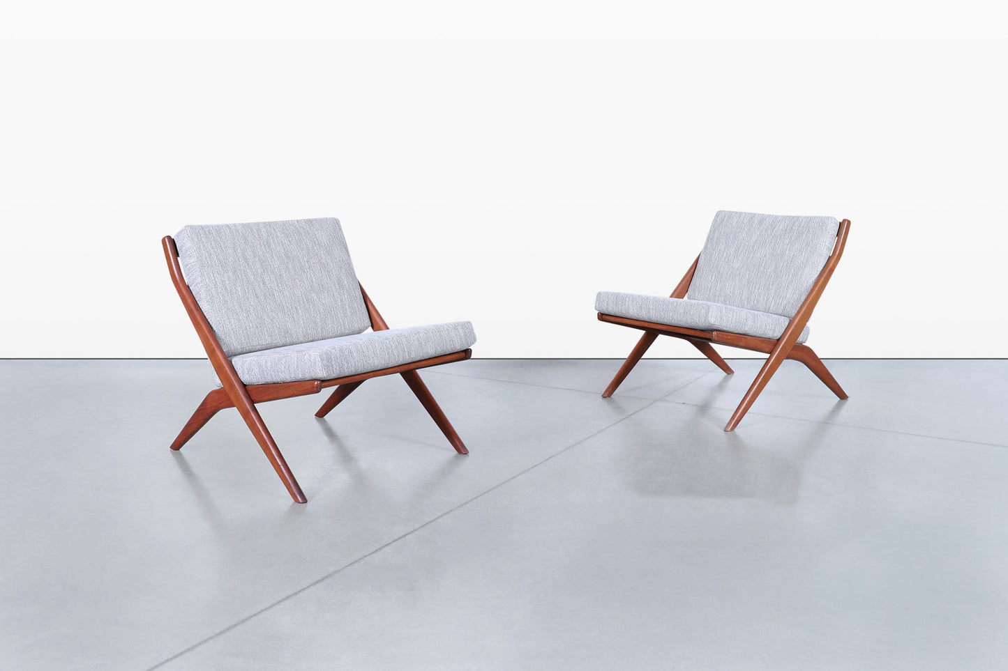 Vintage “Scissor” Lounge Chairs by Folke Ohlsson for DUX