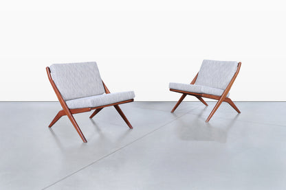 Vintage “Scissor” Lounge Chairs by Folke Ohlsson for DUX