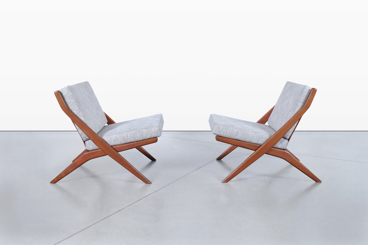 Vintage “Scissor” Lounge Chairs by Folke Ohlsson for DUX