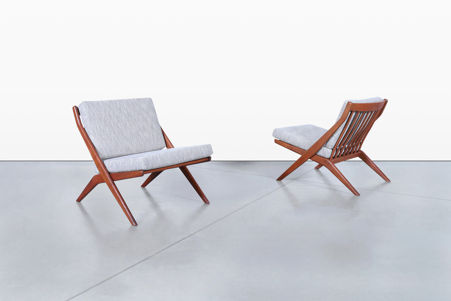 Vintage “Scissor” Lounge Chairs by Folke Ohlsson for DUX