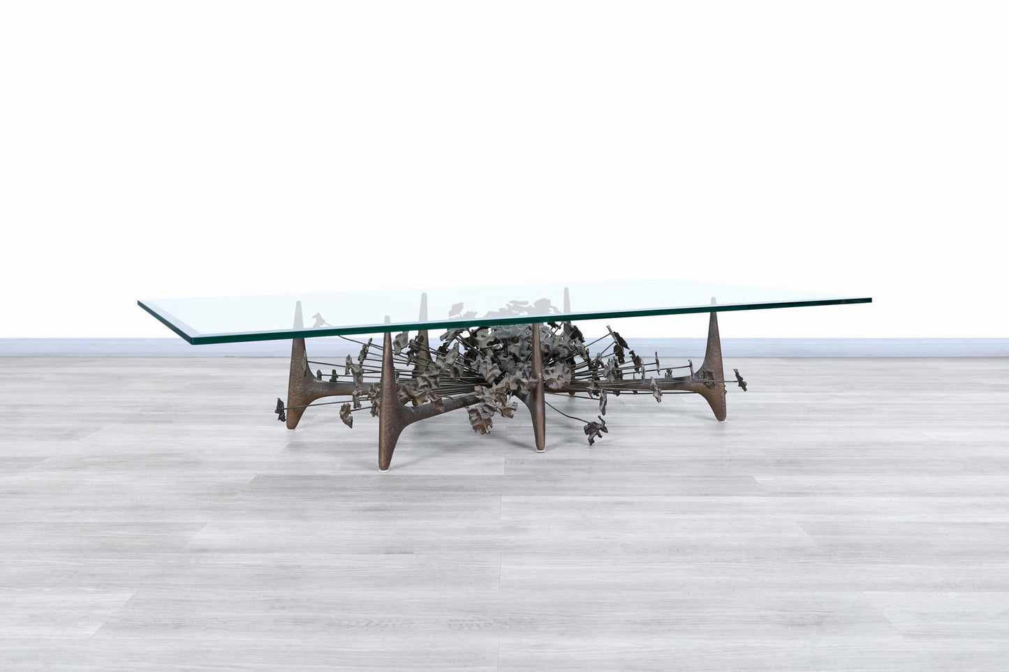 Vintage Sculptural Bronze "Starburst" Coffee Table by Daniel Gluck