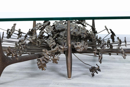 Vintage Sculptural Bronze "Starburst" Coffee Table by Daniel Gluck