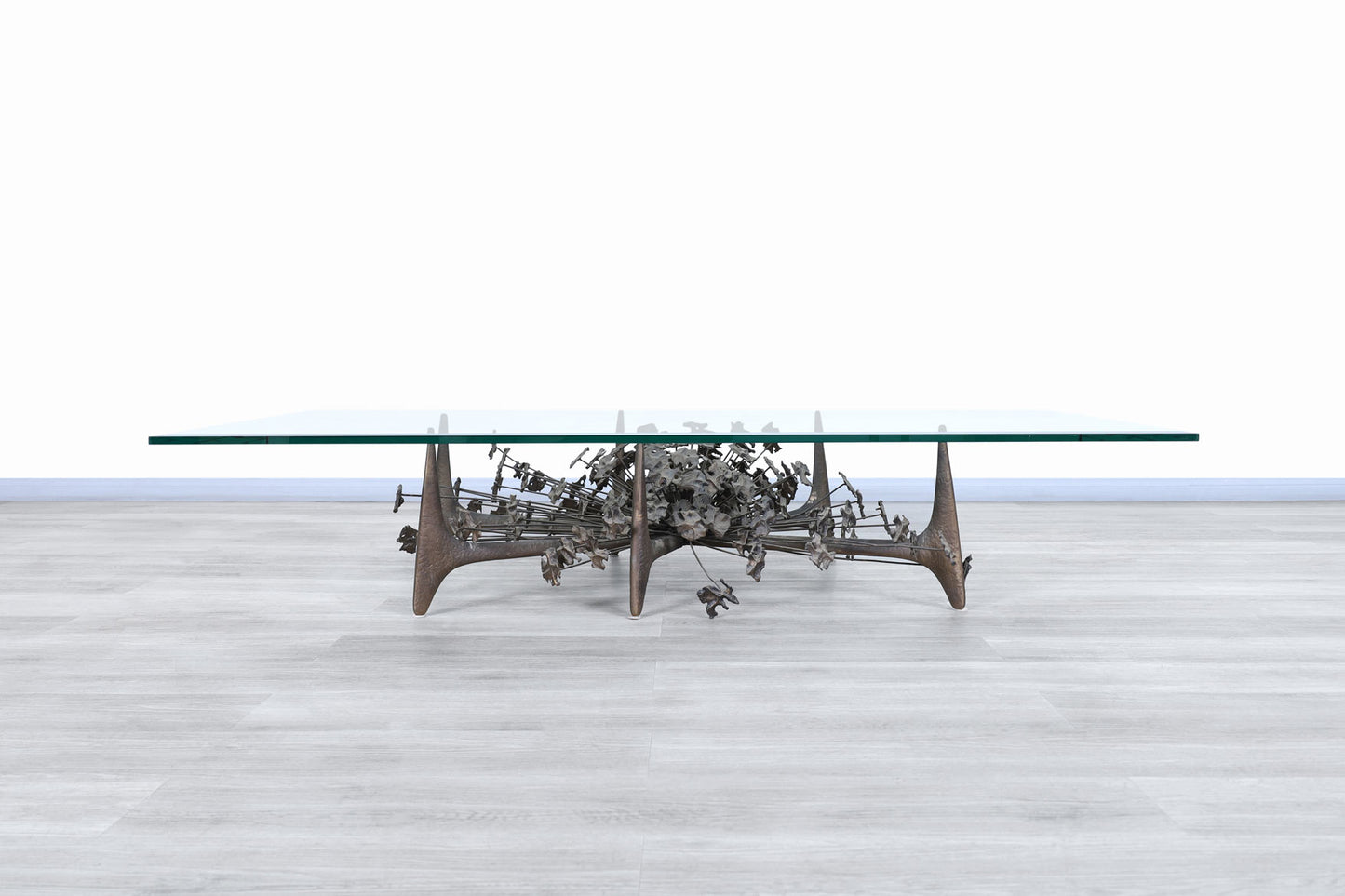 Vintage Sculptural Bronze "Starburst" Coffee Table by Daniel Gluck