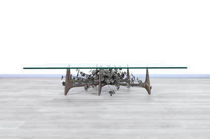 Vintage Sculptural Bronze "Starburst" Coffee Table by Daniel Gluck
