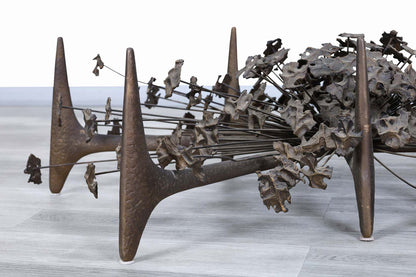 Vintage Sculptural Bronze "Starburst" Coffee Table by Daniel Gluck