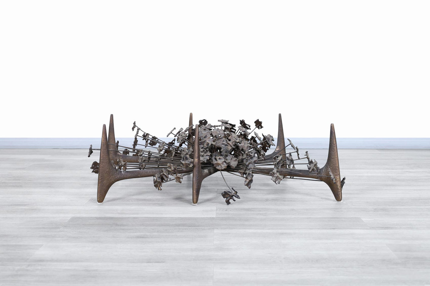 Vintage Sculptural Bronze "Starburst" Coffee Table by Daniel Gluck