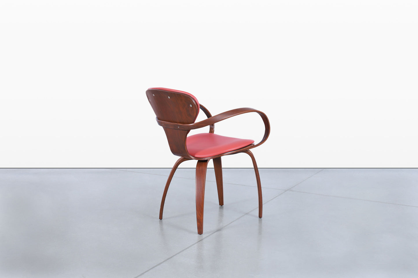 Vintage Sculptural Walnut “Pretzel” Armchairs by Plycraft