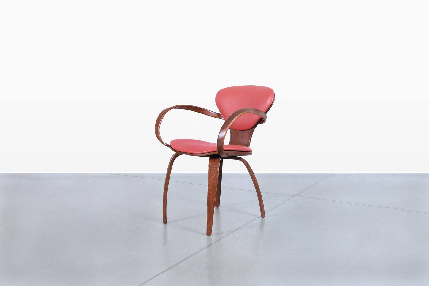 Vintage Sculptural Walnut “Pretzel” Armchairs by Plycraft