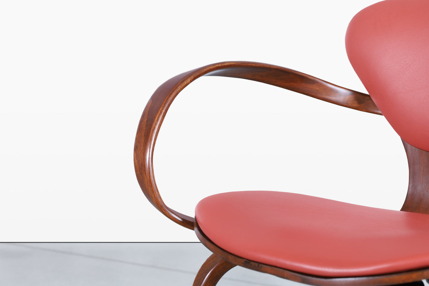 Vintage Sculptural Walnut “Pretzel” Armchairs by Plycraft