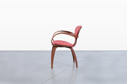 Vintage Sculptural Walnut “Pretzel” Armchairs by Plycraft