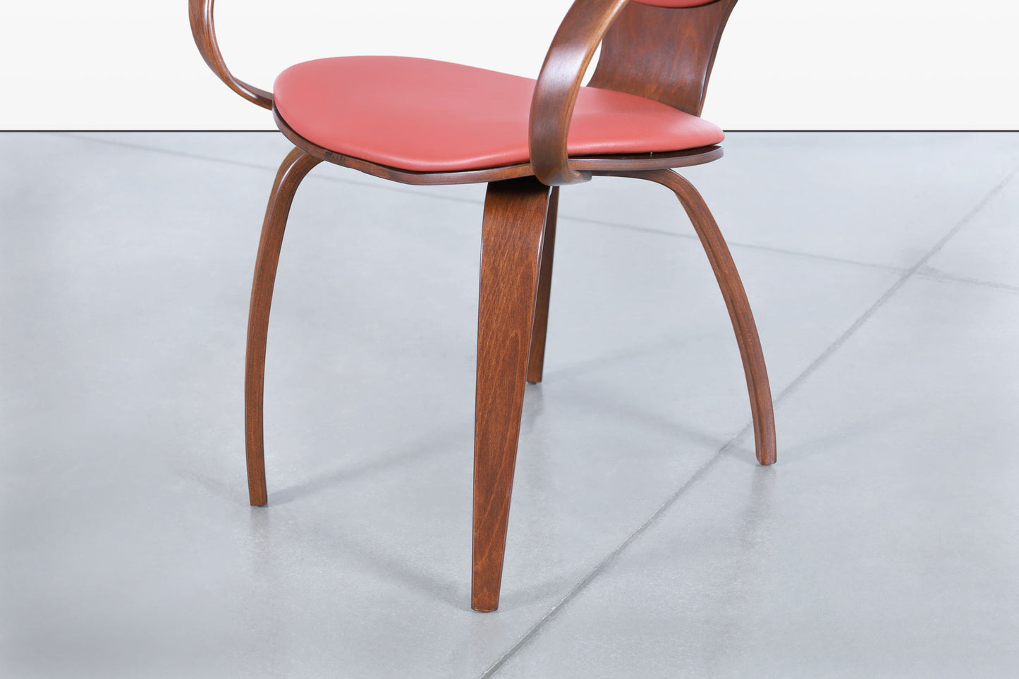 Vintage Sculptural Walnut “Pretzel” Armchairs by Plycraft