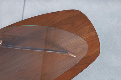 Vintage Sculptural Walnut Coffee Table Styled After Vladimir Kagan