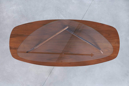 Vintage Sculptural Walnut Coffee Table Styled After Vladimir Kagan