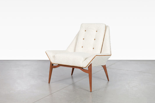 Mid-Century Modern Sculptural Walnut Lounge Chair