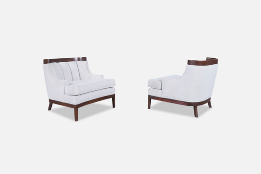 Vintage Sculptural Walnut Lounge Chairs in the Manner of Erwin Lambeth