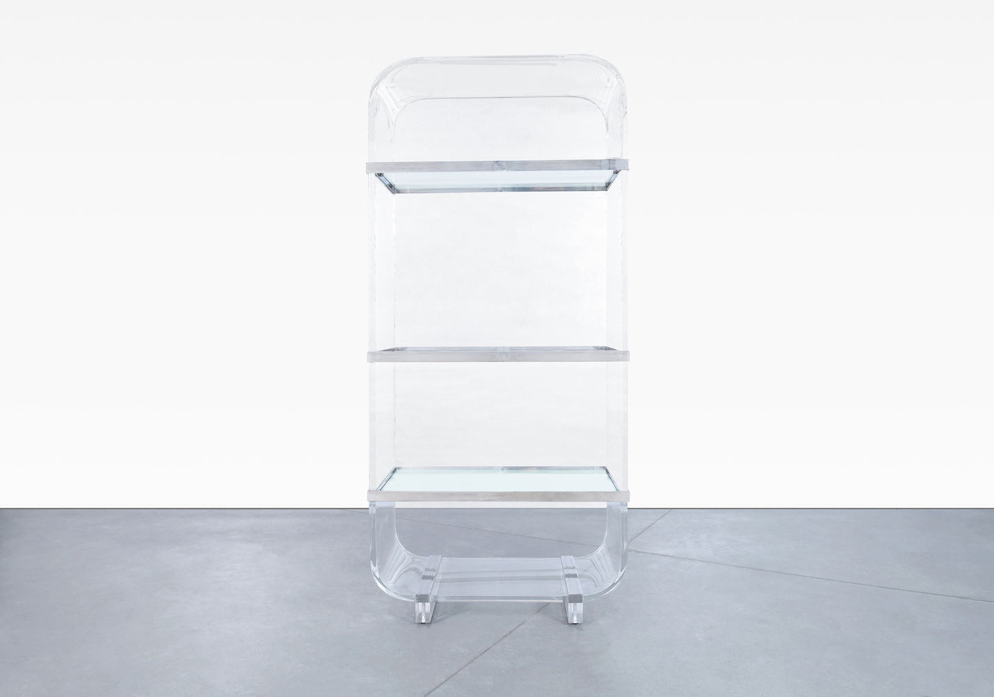 Vintage Steel and Lucite "Waterfall" Etagere by Charles Hollis Jones