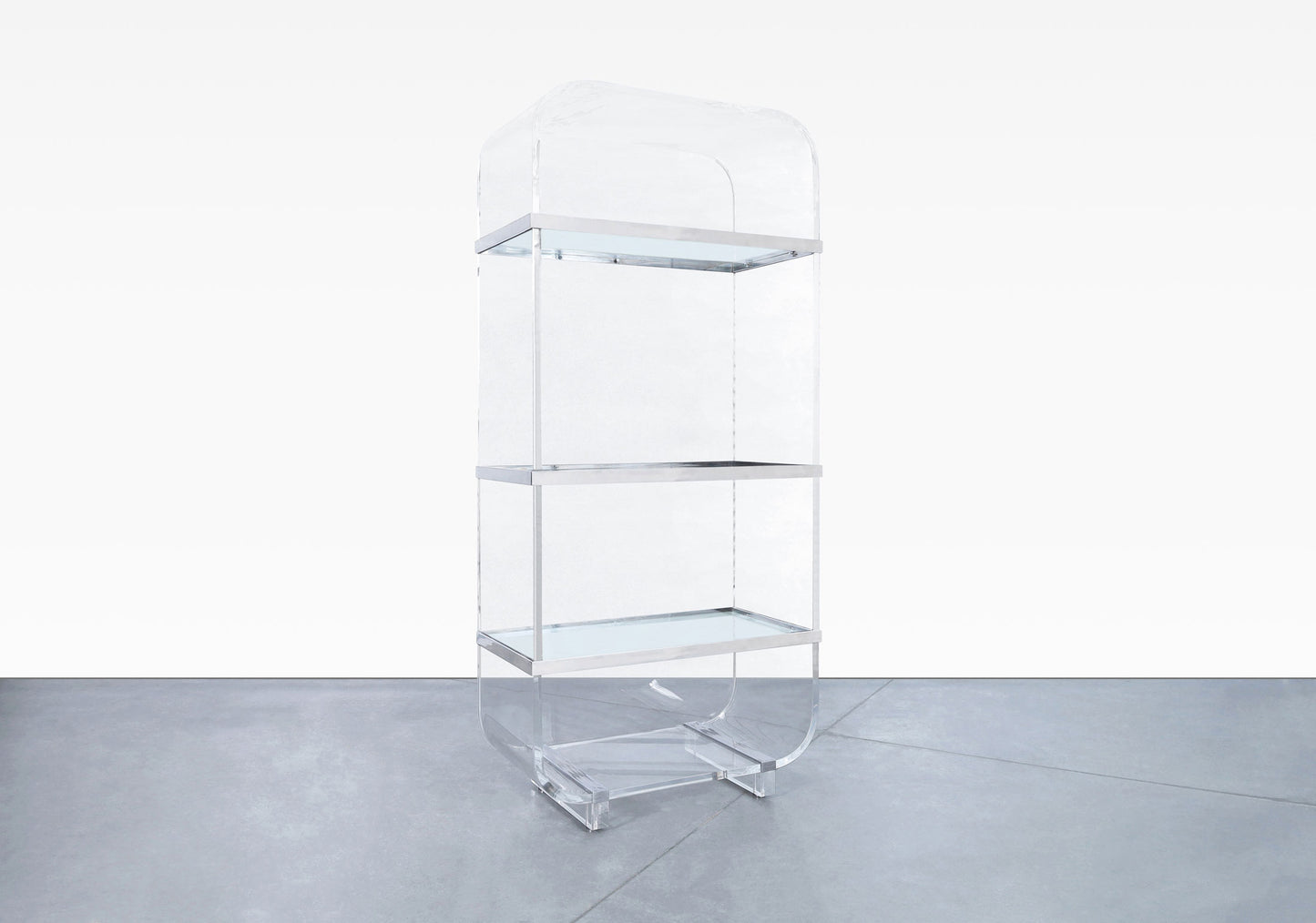 Vintage Steel and Lucite "Waterfall" Etagere by Charles Hollis Jones