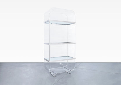 Vintage Steel and Lucite "Waterfall" Etagere by Charles Hollis Jones