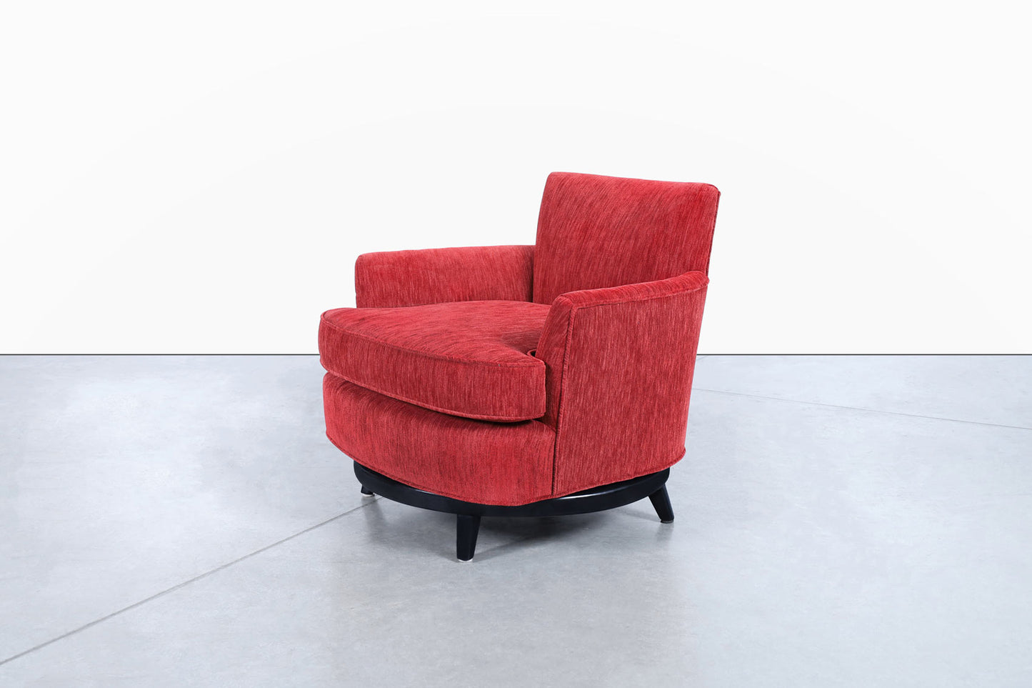 Vintage Velvet "Barrel" Swivel Lounge Chairs