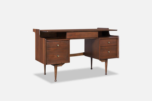 Vintage Walnut “Mainline” Desk by Hooker Furniture