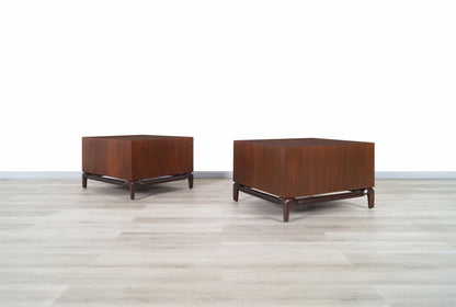 Vintage Walnut Nightstands by Maurice Bailey for Monteverdi Young