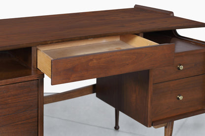 Vintage Walnut “Mainline” Desk by Hooker Furniture