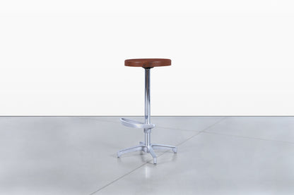 Vintage Walnut and Aluminum Bar Stools