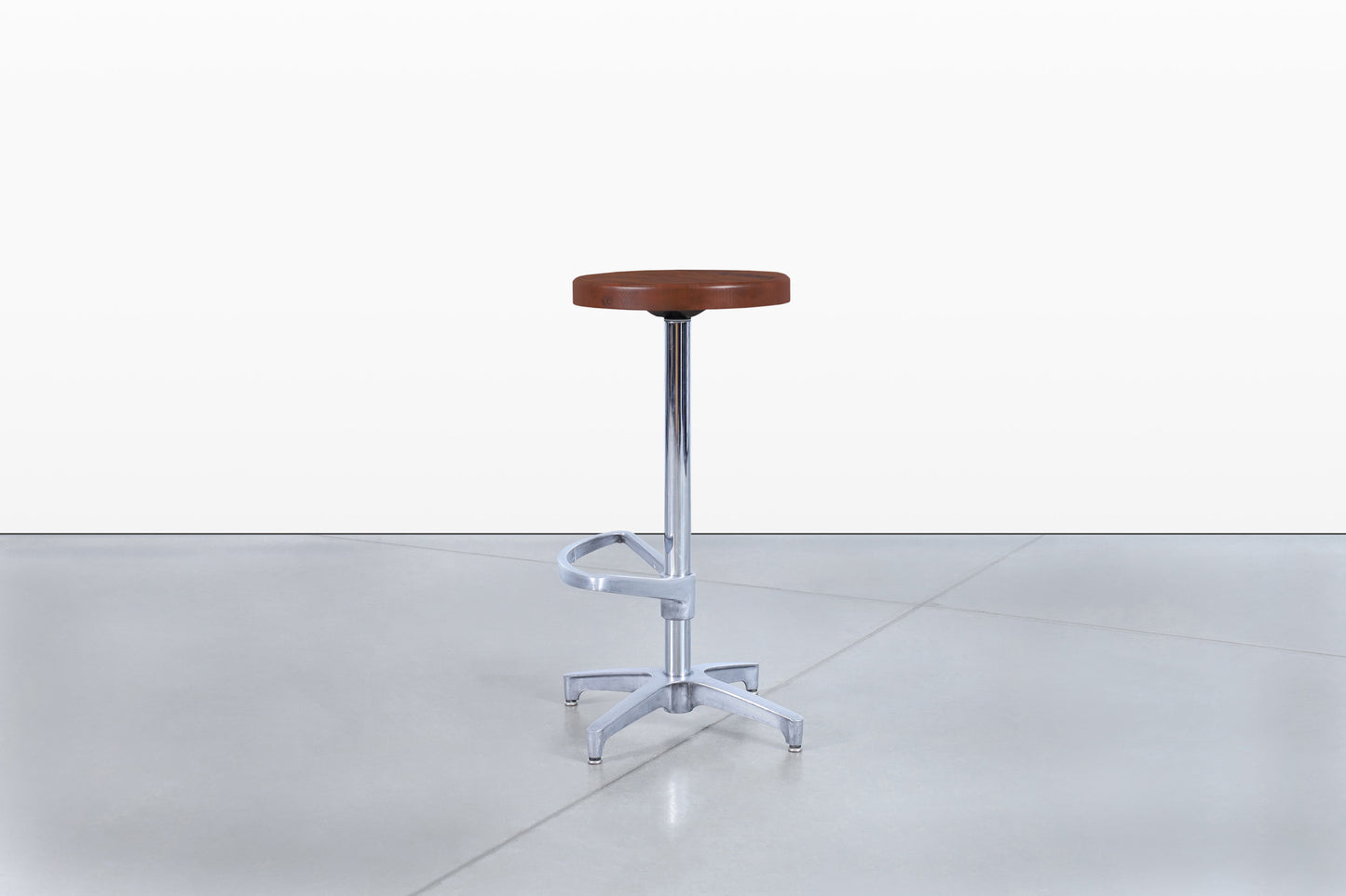 Vintage Walnut and Aluminum Bar Stools