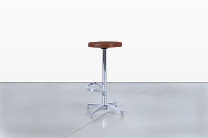 Vintage Walnut and Aluminum Bar Stools