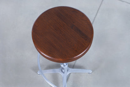 Vintage Walnut and Aluminum Bar Stools