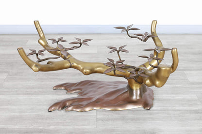 Vintage Brass "Bonsai" Coffee Table by Willy Daro