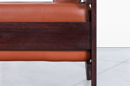 Vintage Brazilian Rosewood & Leather Lounge Chairs by Percival Lafer