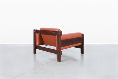 Vintage Brazilian Rosewood & Leather Lounge Chairs by Percival Lafer