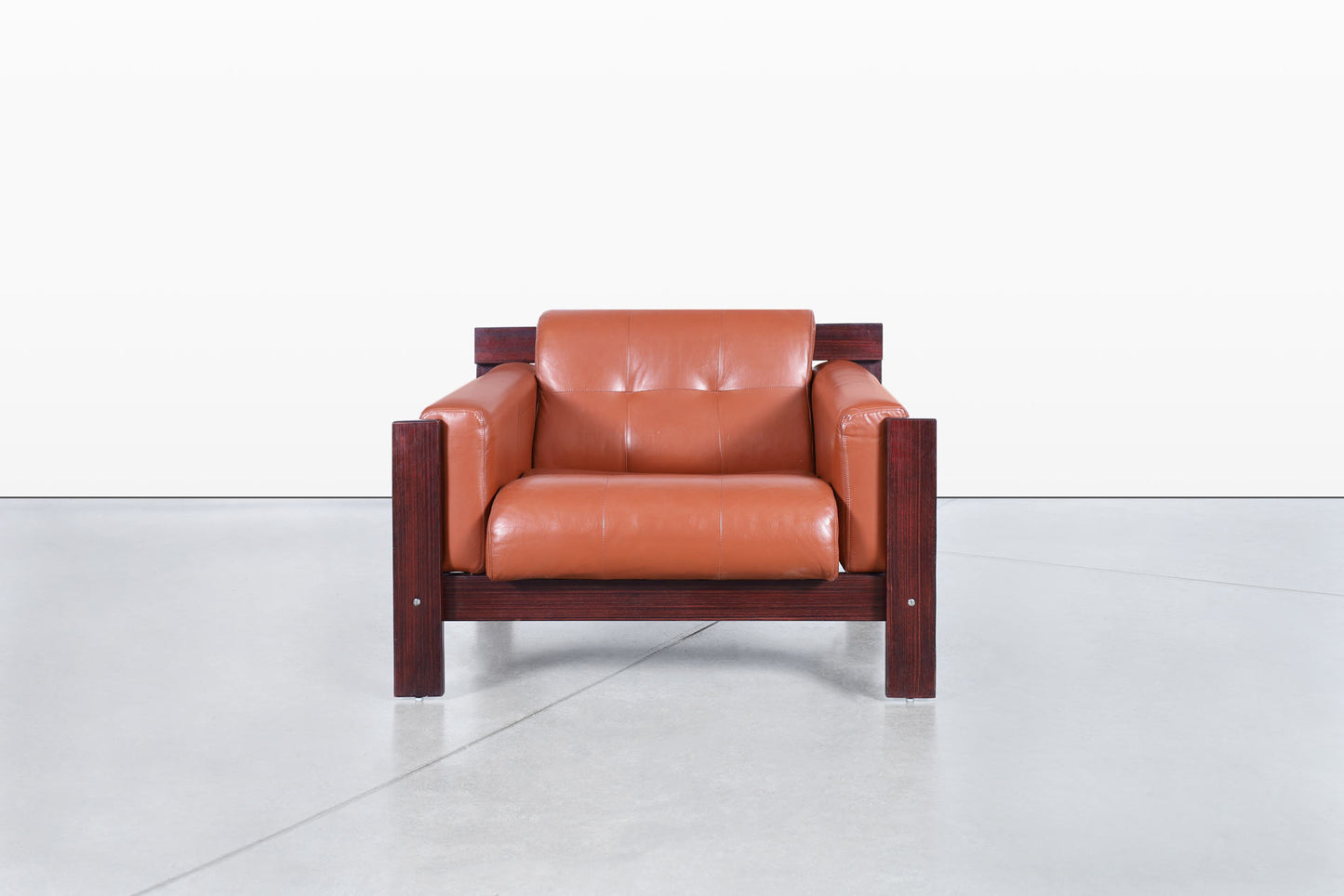 Vintage Brazilian Rosewood & Leather Lounge Chairs by Percival Lafer