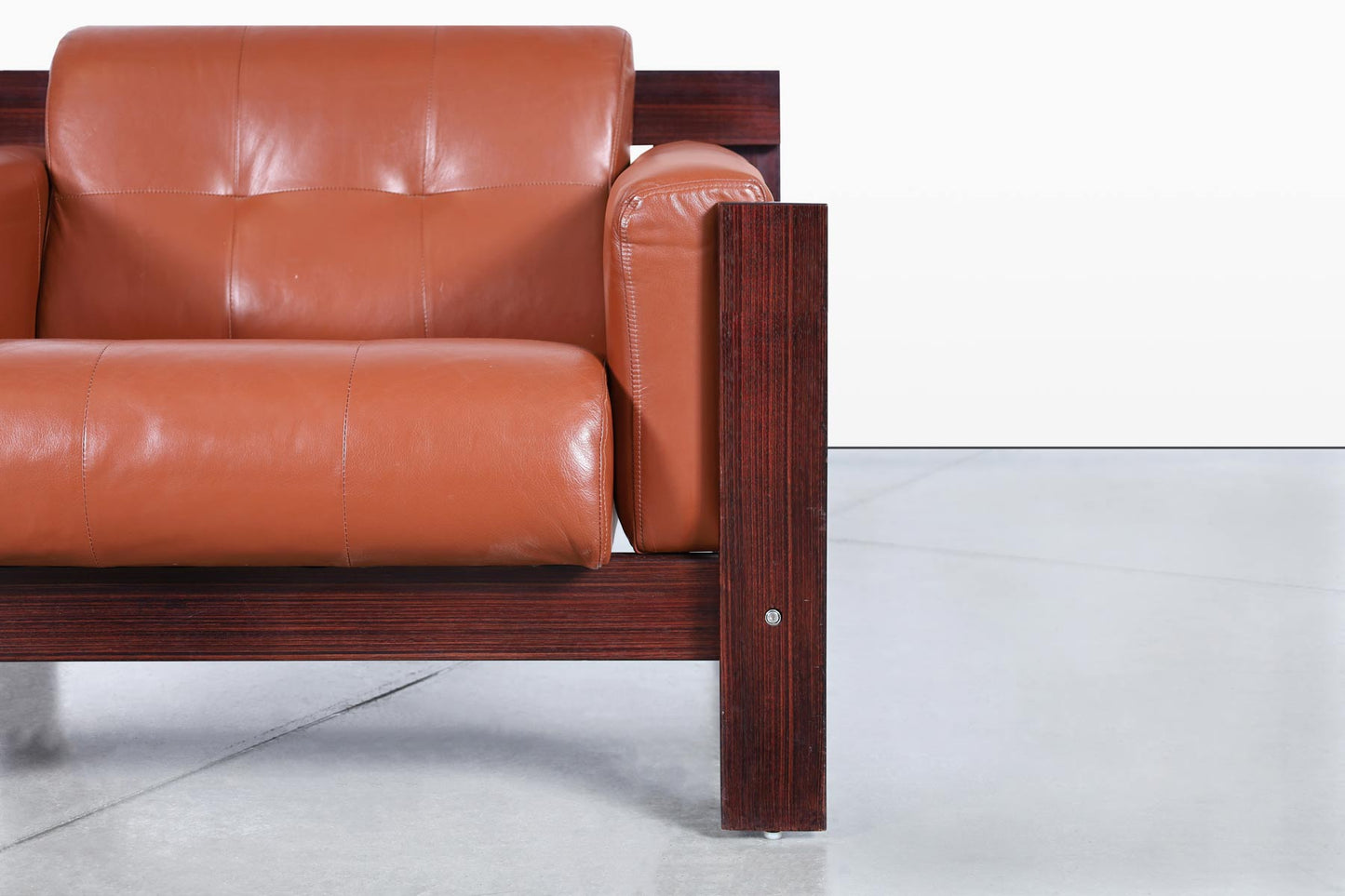 Vintage Brazilian Rosewood & Leather Lounge Chairs by Percival Lafer