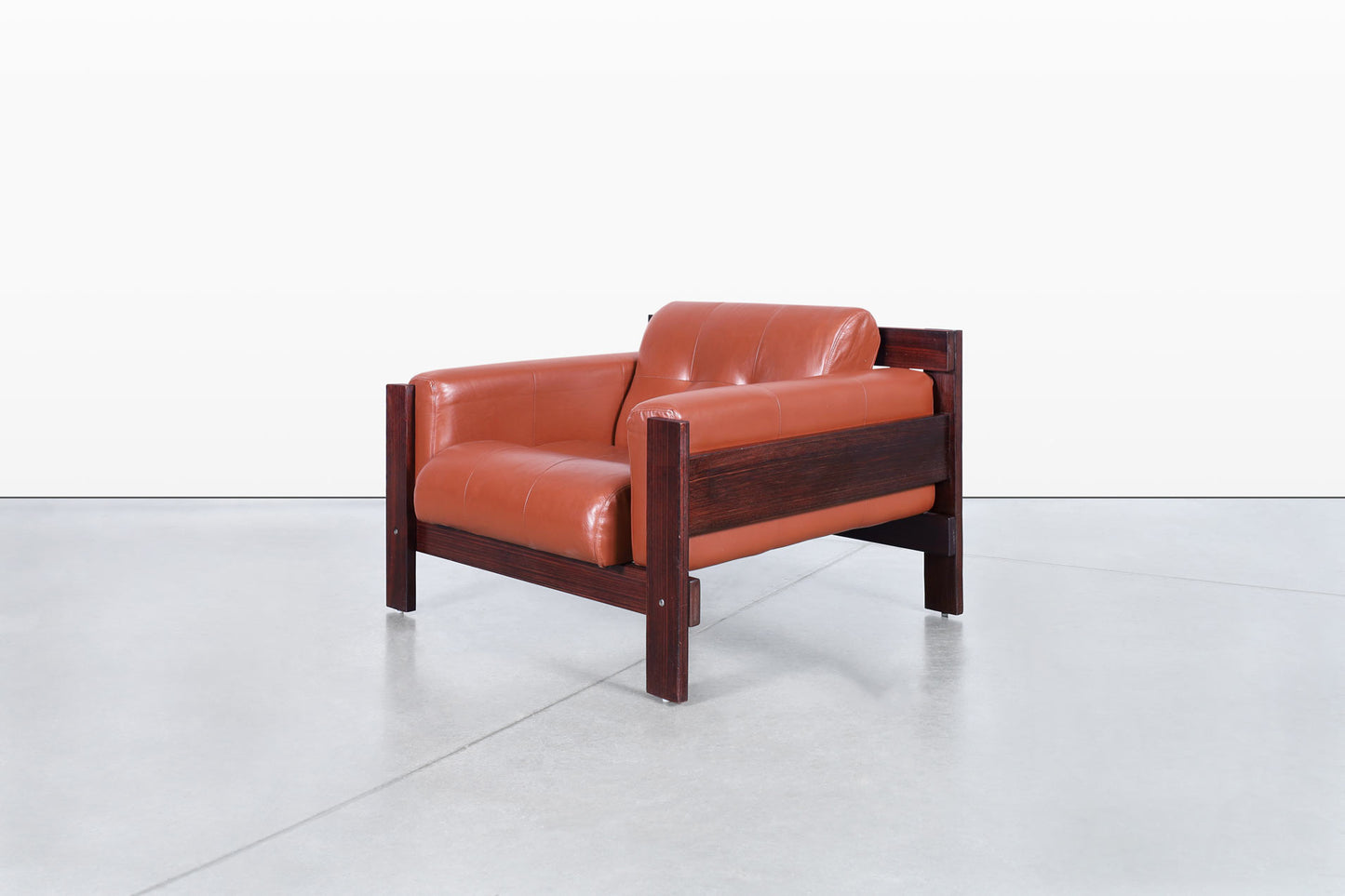 Vintage Brazilian Rosewood & Leather Lounge Chairs by Percival Lafer