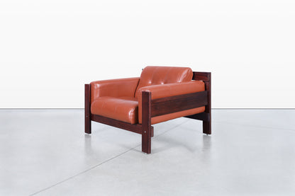 Vintage Brazilian Rosewood & Leather Lounge Chairs by Percival Lafer