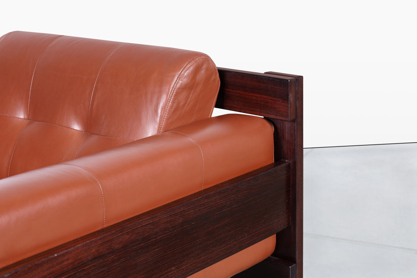 Vintage Brazilian Rosewood & Leather Lounge Chairs by Percival Lafer