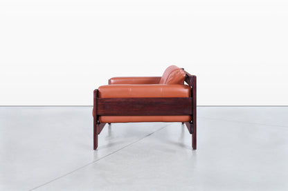 Vintage Brazilian Rosewood & Leather Lounge Chairs by Percival Lafer