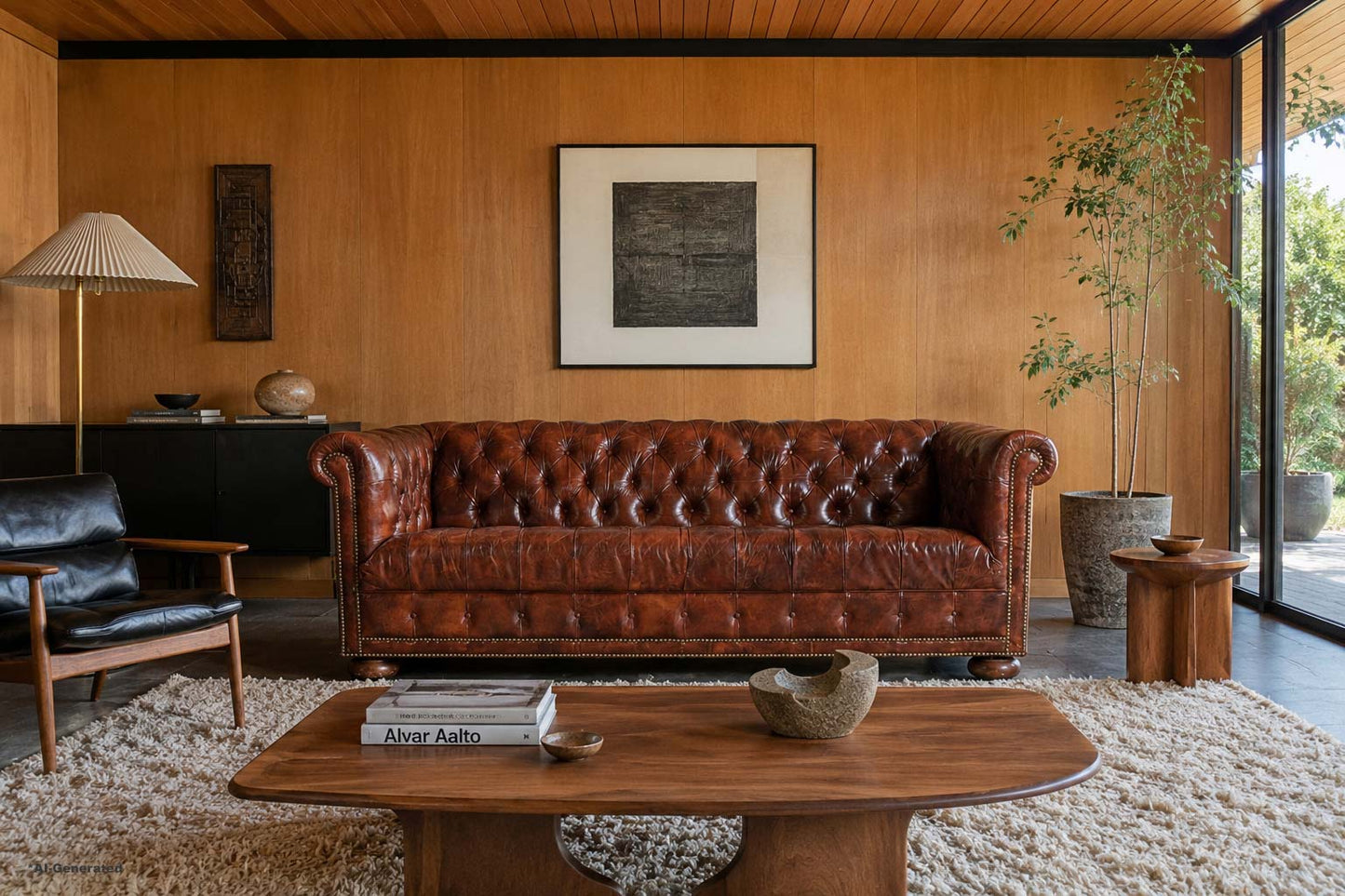 Vintage Brown Leather Chesterfield Sofa