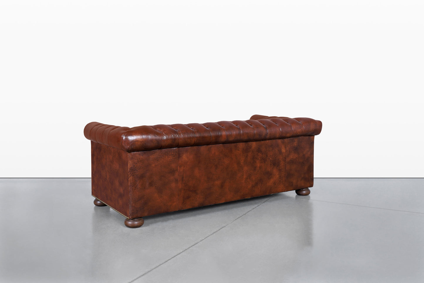 Vintage Brown Leather Chesterfield Sofa
