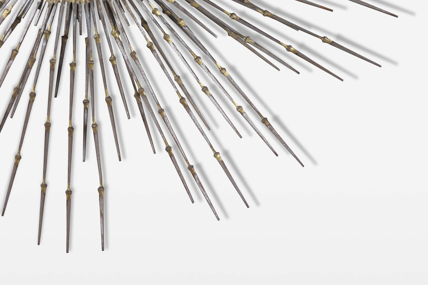 Vintage Brutalist “Starburst” Metal Wall Sculpture by A. Duerst, Signed