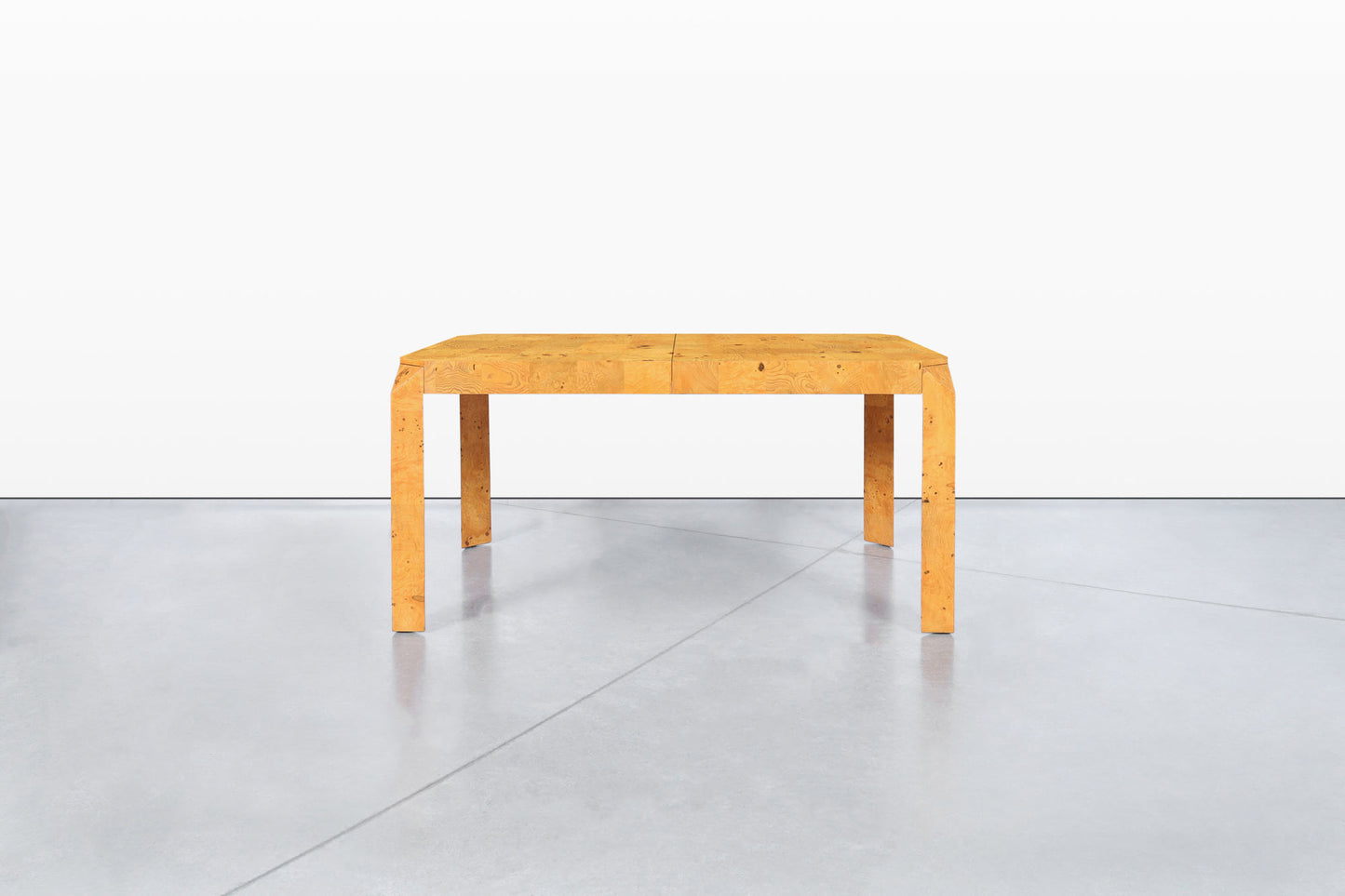 Vintage Burl Wood Parsons Dining Table