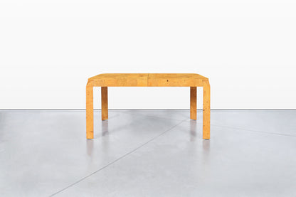 Vintage Burl Wood Parsons Dining Table