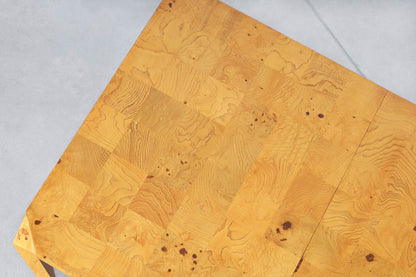 Vintage Burl Wood Parsons Dining Table