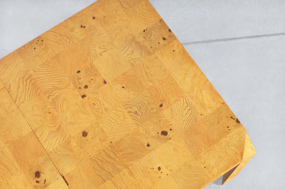 Vintage Burl Wood Parsons Dining Table